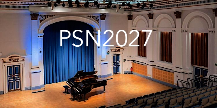 concert hall with piano and text overlay PSN2027